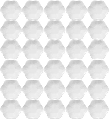 30-Pack Ring Dish Bulk, White Ceramic Lotus Trinket Tray 4.5" Wedding Favor Bridesmaid Gift, Small Jewelry Holder Catchall