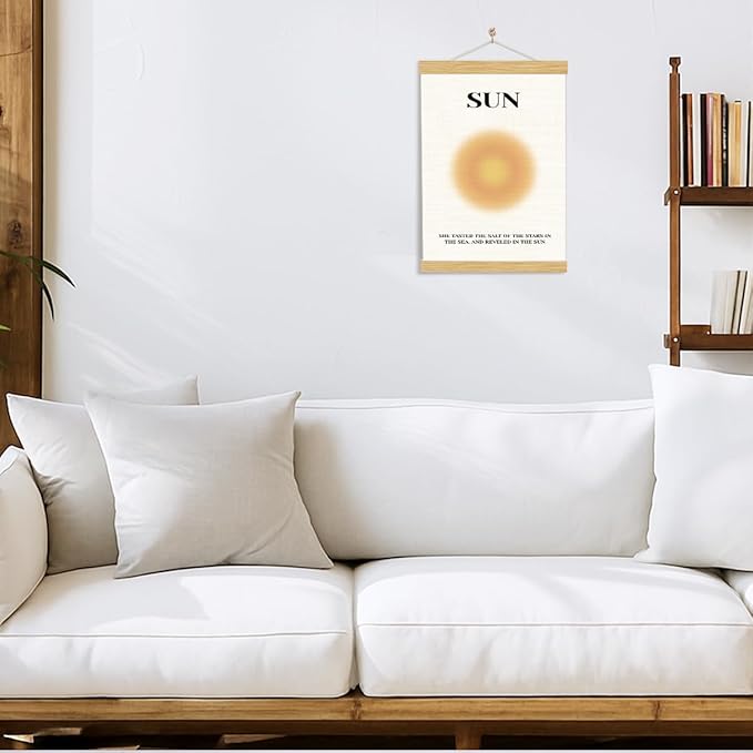 YGSDZY Sun Hanging Poster, Canvas Wall Art, Rustic Hanging Canvas Poster, Sun Decor, Gallery Decor, Aesthetic Fabric Posters for Bedroom, Living Room Decors, Gift for Her, 11.8 * 15.7