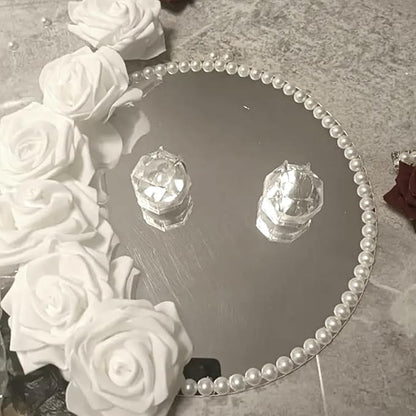 16Pack Round Mirror Plates for Centerpieces, 10inch Mirror Trays Flat Circle Mirrors for Tables Centerpieces, Circle Candle Plate Mirror Centerpiece Table Decorations for Wedding Decorations Party