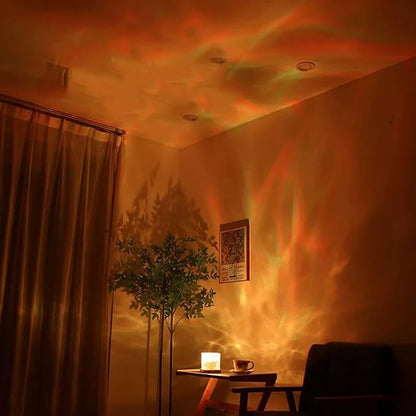 Ocean Wave Projector Light, 16-Color Luminorthe Cube Lamp & App Remote, 3D Holographic Water Ripple Romantic Ambient Lighting for Child's Room, Meditation Relaxation, Night Light(Cable)