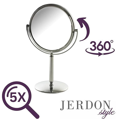 Small 5X Magnifying Mirror - 5.5" Makeup Mirror in Chrome Finish - Model MC105C