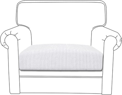 Easy-Going Stretch Cushion Cover Sofa Cushion Furniture Protector Sofa Seat Sofa slipcover Sofa Cover Soft Flexibility with Elastic Bottom(Chiar Cushion,Snow White)
