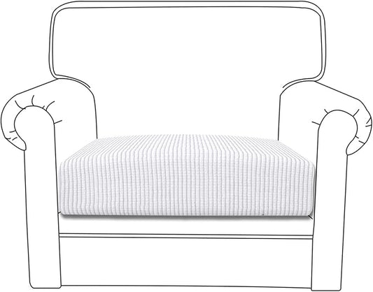 Easy-Going Stretch Cushion Cover Sofa Cushion Furniture Protector Sofa Seat Sofa slipcover Sofa Cover Soft Flexibility with Elastic Bottom(Chiar Cushion,Snow White)