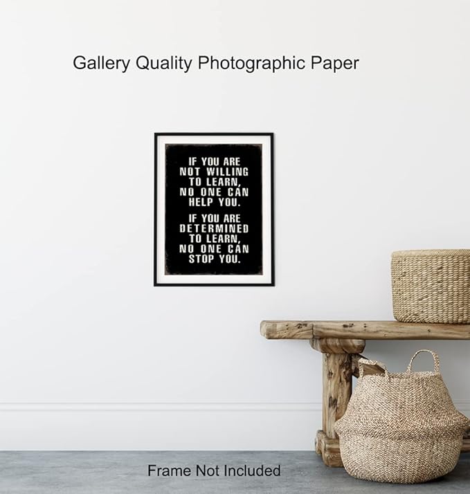 Motivational Wall Art 11x14 - Office Wall Art - Classroom Motivational poster - Positive Quotes Wall Decor - Positive Sayings for Wall Decor - Entrepreneur Encouragement Gifts - Inspirational Quotes