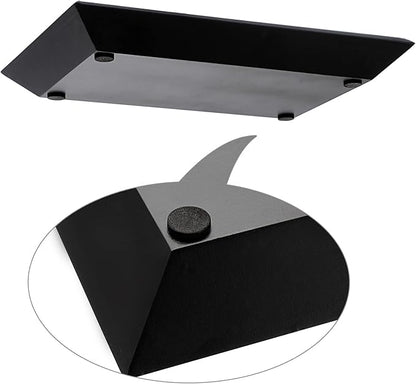 Hipiwe Glass Mirror Makeup Vanity Tray Black Rectangle Perfume Jewelry Trinket Organizer Coffee Table Centrepiece Decorative Dresser Bathroom Storage, 11.9x7.9 inch