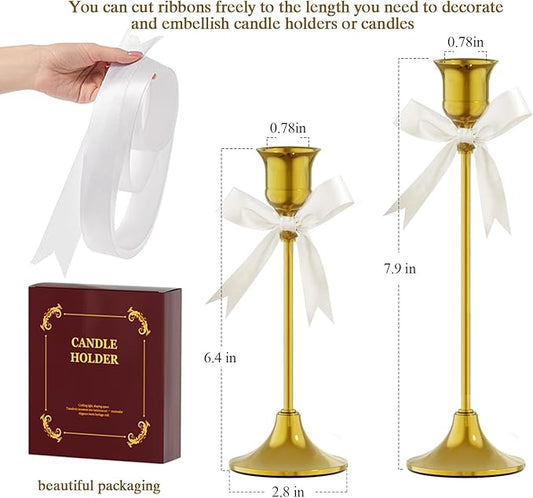 FSyueyun Gold Candle Holders Set of 2, Elegant Metal Candlestick Holders for Vintage Taper Candle Holders, Perfect for Table Centerpieces, Fireplace Mantels, Home Decor, Weddings and Party Decorations