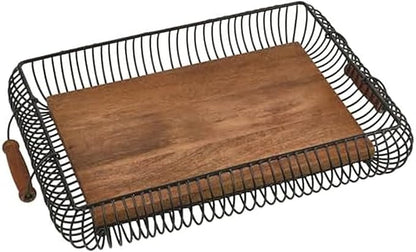 Gourmet Basics by Mikasa Westfield Rectangular Kitchen Centerpiece Storage Basket Tray, 16 Inch