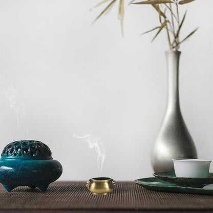 Incense Burner, 3Pcs Bronze Incense Holder Cone Holder Bowl-Shape Incense Burner for Joss Stick, Tower Incense, Incense Coil (3 Styles)