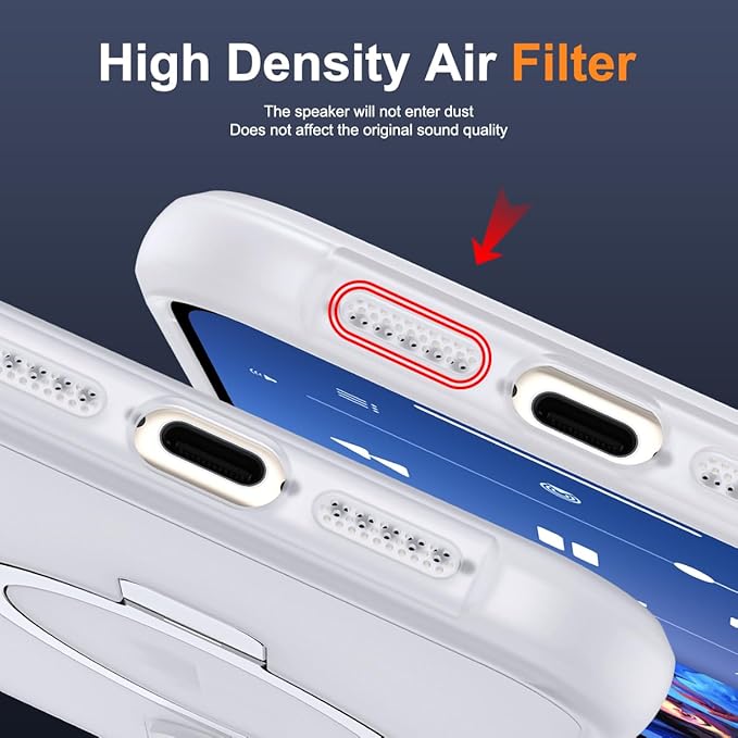 Compatible with iPhone 11 Pro Max Case with Invisible Magnetic O-Ring Stand Military-Grade Phone Case for iPhone 11 ProMax 6.5" [Compatible with Mag-Safe][Great Grip Feeling],Translucent