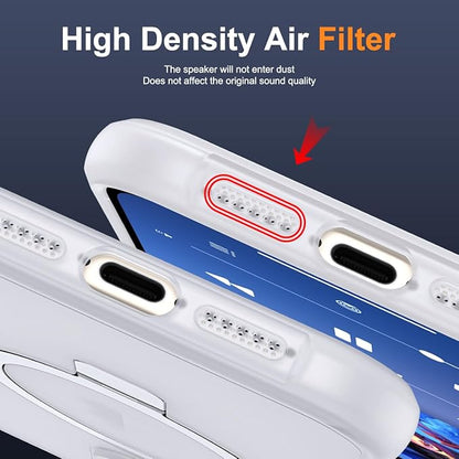 Compatible with iPhone 11 Pro Max Case with Invisible Magnetic O-Ring Stand Military-Grade Phone Case for iPhone 11 ProMax 6.5" [Compatible with Mag-Safe][Great Grip Feeling],Translucent