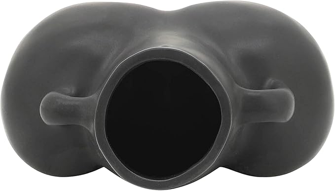 Sagebrook Home Ceramic Stoneware Vase - Modern Art-Inspired Decorative Accent - Glam Home & Office Decor - Unique Sculpture Design for Living Room, Bedroom, or Workspace - 6" Black