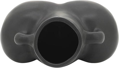 Sagebrook Home Ceramic Stoneware Vase - Modern Art-Inspired Decorative Accent - Glam Home & Office Decor - Unique Sculpture Design for Living Room, Bedroom, or Workspace - 6" Black