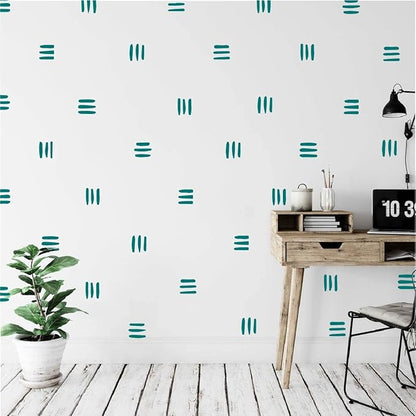 120pcs Modern Line Wall Stickers Boho Nursery Kids Living Room Scandinavian Home Décor Self-Adhesive Murals Vinyo DIY Gift YT5037 (Teal)