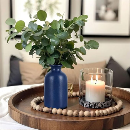 Blue Bud Vases Set of 6 - Mini Blue Ceramic Vases for Flowers, Modern Bud Vase for Table Decor, Boho Small Vase for Home Decor, Centerpieces in Bulk for Wedding, Home, Table, Party Decor
