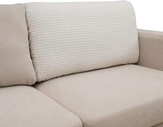 Eismodra Backrest Covers for 3 Cushion Couch Sofa Magic Stretch Sofa Slipcover for Dogs Pet L Shape 2 Seat Replacement Furniture Protector,Cream White Width 20-28 inches(Only 1 Piece)
