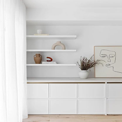 QEEIG Floating Shelves for Wall 47.2" Extra Long - Wall Mounted Shelf Bathroom Kitchen Living Room Bedroom Farmhouse Home Decor Display Bookshelf Large 47.2 x 9.3 inch Set of 2, White (008-120W)