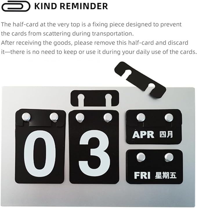 Calendar for Desk, Daily Desktop Perpetual Desk Calendar, Cute Date Display Desk Accessory for Home Office Decor, Teacher, Classroom, Reusable Yearly (BLACK)