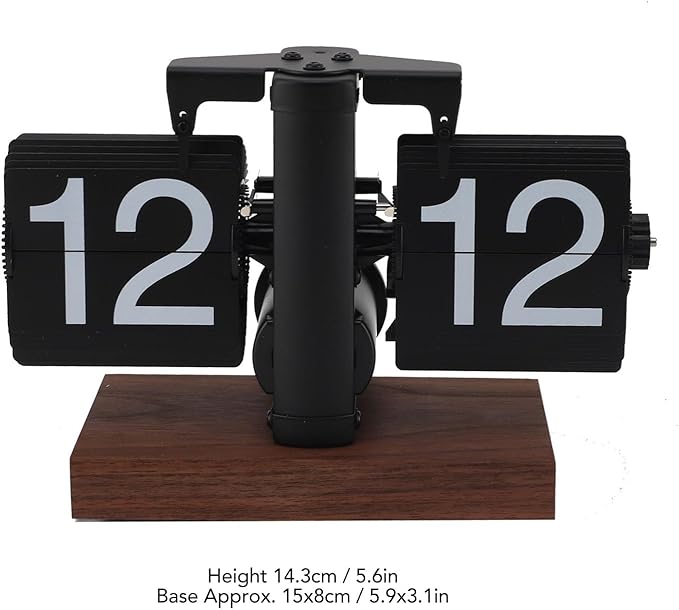 Flip Clock,Vintage 24 Hours Adjustable Digital Flip Down Clock for Living Room Office Retro Minimalist Desk