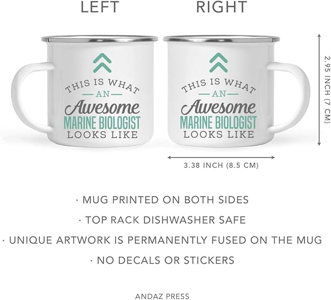 Andaz Press 11oz. Stainless Steel Campfire Coffee Mug Gift, This is What an Awesome Marine Biologist Looks Like, 1-Pack, Birthday Gift Ideas Coworker Him Her, Includes Gift Box