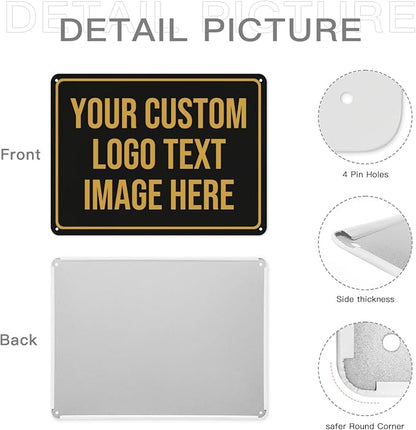 Custom Signs Outdoor Metal Sign Custom Sign Outdor Indoor Personalized Signs Make Your Own Sign Add Text Photo Logo For Office Business Workplace Home Bar Indoor Outdoor Use 12"x17"