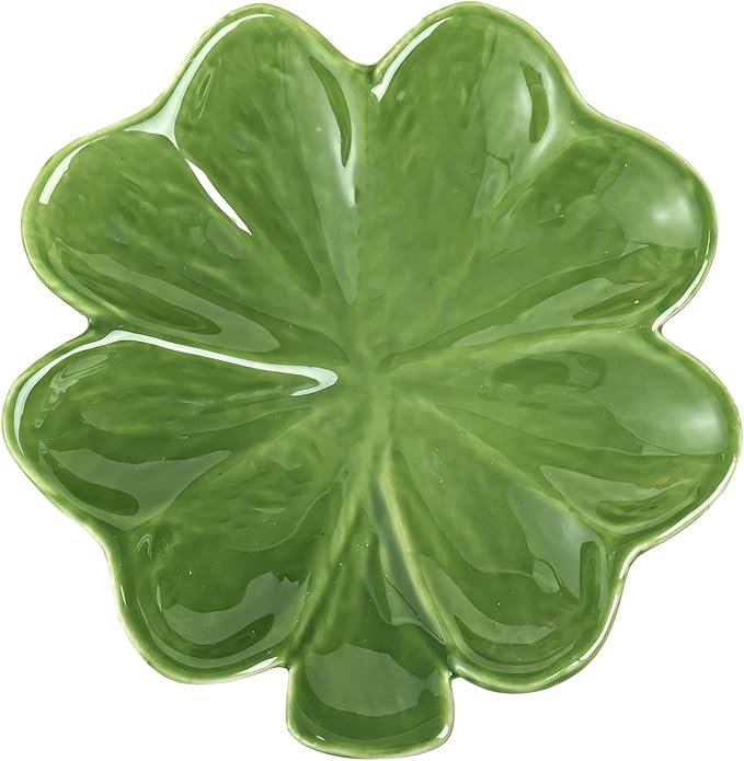 Ceramic Jewelry Tray Trinket Dish, Four Leaf Clover Design, Ring Earring Necklace Organizer, Mother's Day Gift