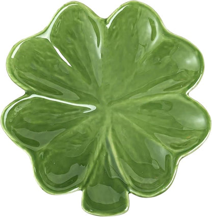 Ceramic Jewelry Tray Trinket Dish, Four Leaf Clover Design, Ring Earring Necklace Organizer, Mother's Day Gift
