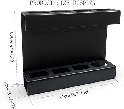Straw Holder For Cabinet With Double Sided Adhesive Tape Reusable Cabinet,Straw Organizer For Cabinet, Fridge And Kitchen Counter(Black)