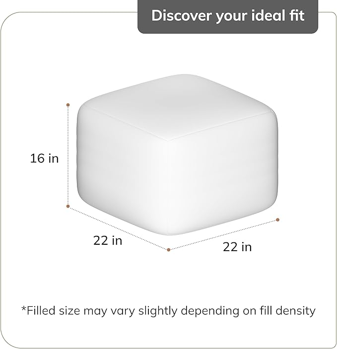 Anji Mountain 100% Handmade & Handcrafted Comfortable Home Décor Pouf Ottoman Footrest for Living Room, Bedroom, Nursery, Kidsroom, Patio Furniture - (22" x 22" x 16" - Red)