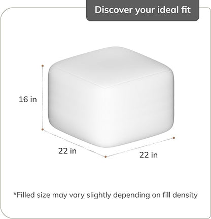 Anji Mountain 100% Handmade & Handcrafted Comfortable Home Décor Pouf Ottoman Footrest for Living Room, Bedroom, Nursery, Kidsroom, Patio Furniture - (22" x 22" x 16" - Sage)
