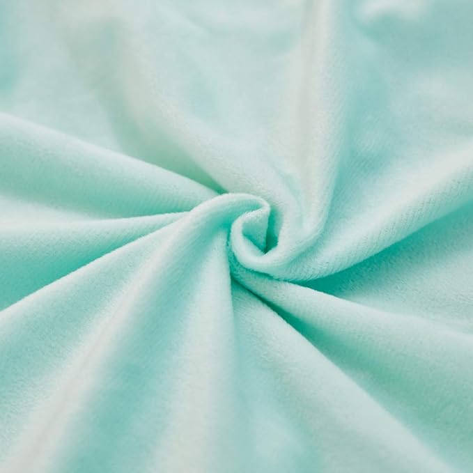 JAUXIO Diamond Pinch Pleated Crystal Velvet Pillowcases 2 Pack Solid Pintuck Throw Cushion Cover for Home Decor Hidden Zipper Closure (Mint Aqua, Standard)