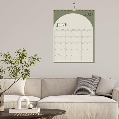 Large Calendar 2026 with Spiral Bound - 18 Month Big Calendar from January 2026 to June 2027, Vertical Large Monthly Calendario 2026 for Wall, 22" x 17", Green