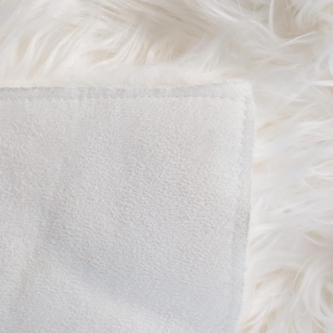 SAFAVIEH Faux Sheep Skin Collection 5' x 8' Ivory FSS115A Silken Glam 2.35-inch Thick Area Rug