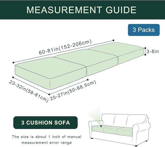 hyha Individual Couch Cushion Covers, Stretch Magic Sofa Seat Cushion Covers Washable, Dog Couch Sofa Slipcover for Pets, Kid with Elastic Bottom(3PC, Chocolate)