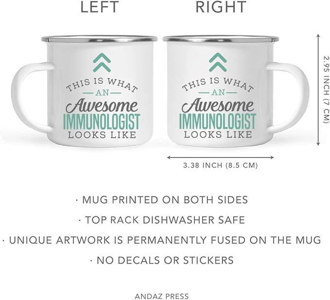 Andaz Press 11oz. Stainless Steel Campfire Coffee Mug Gift, This is What an Awesome Immunologist Looks Like, 1-Pack, Birthday Gift Ideas Coworker Him Her, Includes Gift Box