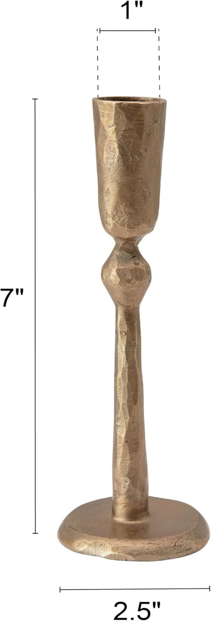 Creative Co-Op Hand-Forged Metal Taper, Antique Brass Finish Candle Holder