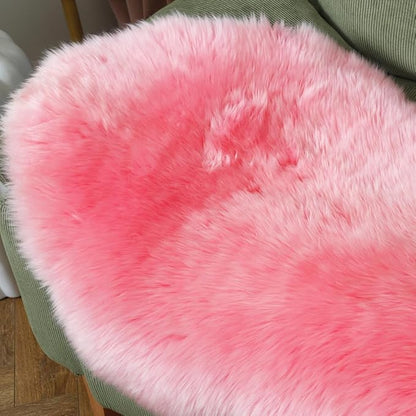 Premium Genuine Fur Sheepskin Rug Real Australia Sheepskin Natural Luxury Fluffy Lambskin Fur Area Rug Seat Covers for Kids Bedroom Sofa Chair Cover (Pink, Single Pelt/2ft x 3ft)