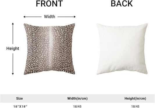 Antelope Pillow Covers 18x18 Inch Set of 2 Animal Print Pillow Cases Brown Throw Pillows Boho Modern Decorative Pillows Outdoor Farmhouse Soft Cotton Cushion Covers Decor for Home Sofa Decor