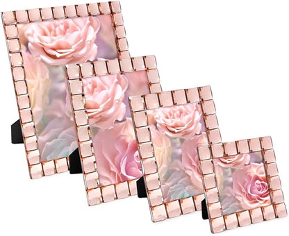 Isaac Jacobs Decorative Sparkling Jewel Picture Frame, Photo Display & Home Décor (4x6, Blush)