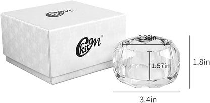 Kitcom Crystal Boxes of Glass Candy Dish Hand-Cut Home Decorative Jewelry Box Candy Jar W 3.15" x H 1.97", Comes With Gift Box