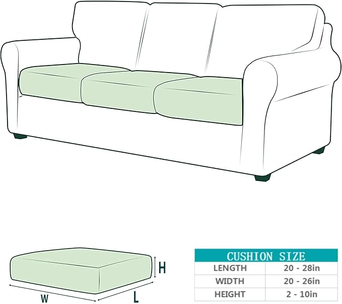 HOOBUY Waterproof Couch Cushion Cover 3Pieces Stretch Sofa Slipcovers Furniture Protector with Elastic Suitable for 3 Seater Sofa (3, Camel)