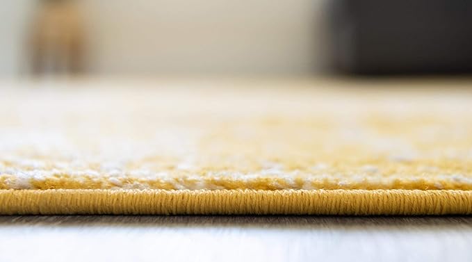 Rugs.com Arlington Collection Rug – 6 Ft Runner Yellow Medium-Pile Rug Perfect for Hallways, Entryways