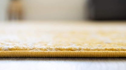 Rugs.com Arlington Collection Rug – 6 Ft Runner Yellow Medium-Pile Rug Perfect for Hallways, Entryways