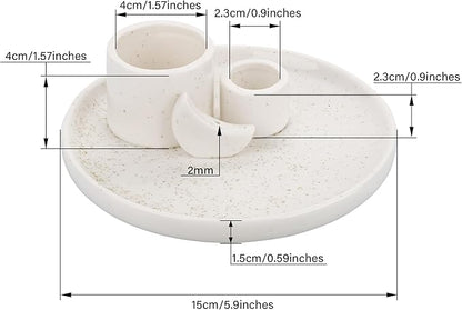 ZenBless 4 in 1 Incense Burner Holder, Palo Santo Holder, Sage Holder for Burning, Incense Holder for Sticks, Candle Holder, Ceramic Ash Catcher Tray for Meditation Yoga Room Home Decor (White)