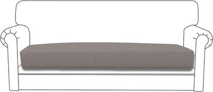 Easy-Going Stretch Cushion Cover Sofa Cushion Furniture Protector Sofa Seat Sofa slipcover Sofa Cover Soft Flexibility with Elastic Bottom(Oversized Sofa Cushion, Taupe)