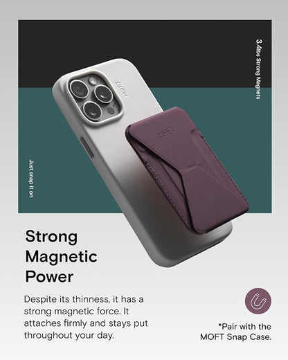 MOFT Magnetic Wallet Stand Compatible with iPhone 17/16/15/14/13/12 Series, Angle Adjustment & Magsafe Compatible MOVAS Phone Stand,BlackBerry