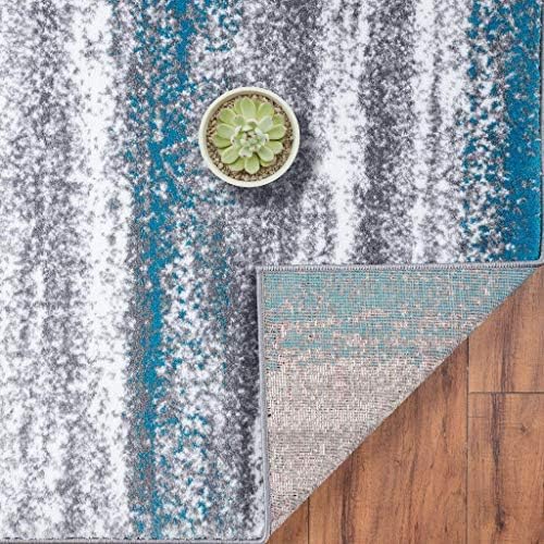 LUXE WEAVERS Modern Abstract Turquoise 8x10 Area Rug