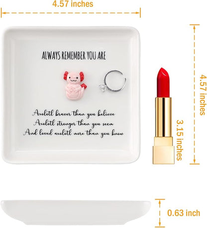 HOME SMILE You Are Brave Than You Think Gifts Ring Dish Jewelry Tray-Inspirationl Gifts for Women Friend DaughtStocking Stuffers for Daughterer Cheer UP Motivational Encouragement