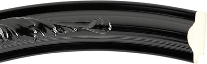 OVALCREST Round Beveled Wall Mirror for Home Decor - Florence Style - Gloss Black - 18x18 Outside Dimensions