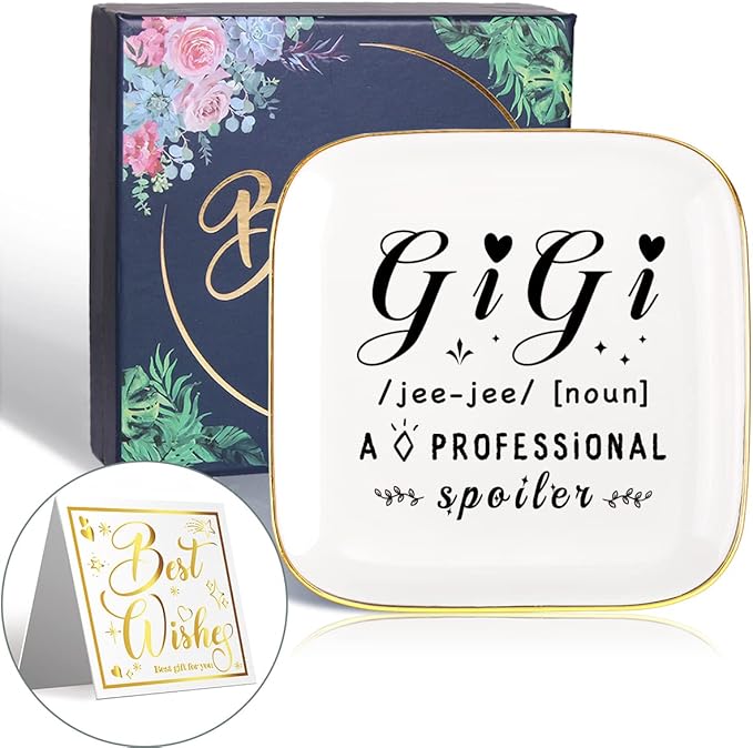 Littlefa Gigi Ring Dish Jewelry Tray,Birthday for Grandma,Gigi Noun