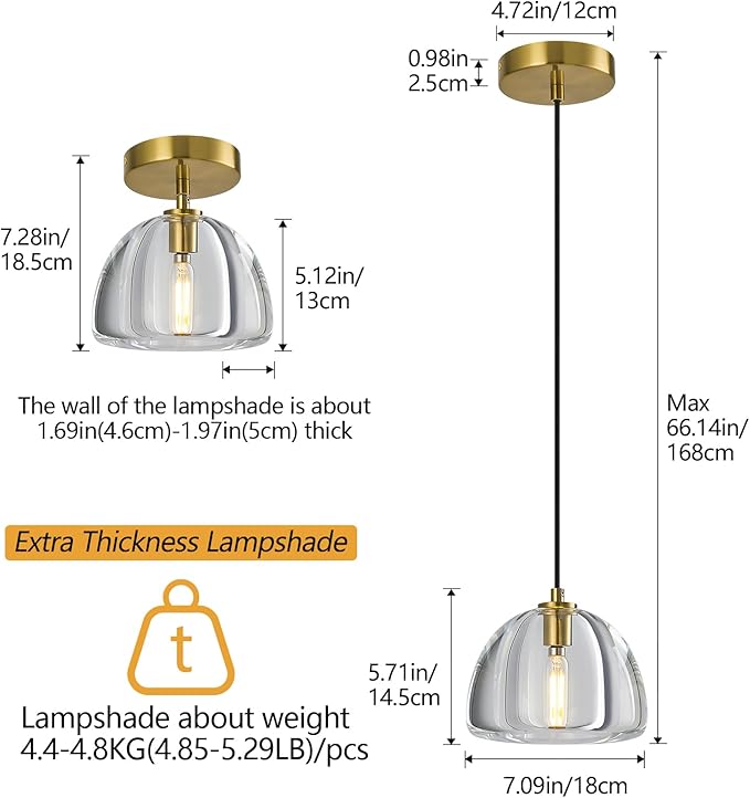 Modern Gold Pendant Lights Kitchen Island Ceiling Chandelier Indoor Crystal Hanging Light Fixtures for Dining Room Kitchen Living Room Bedroom（B-1Pack）